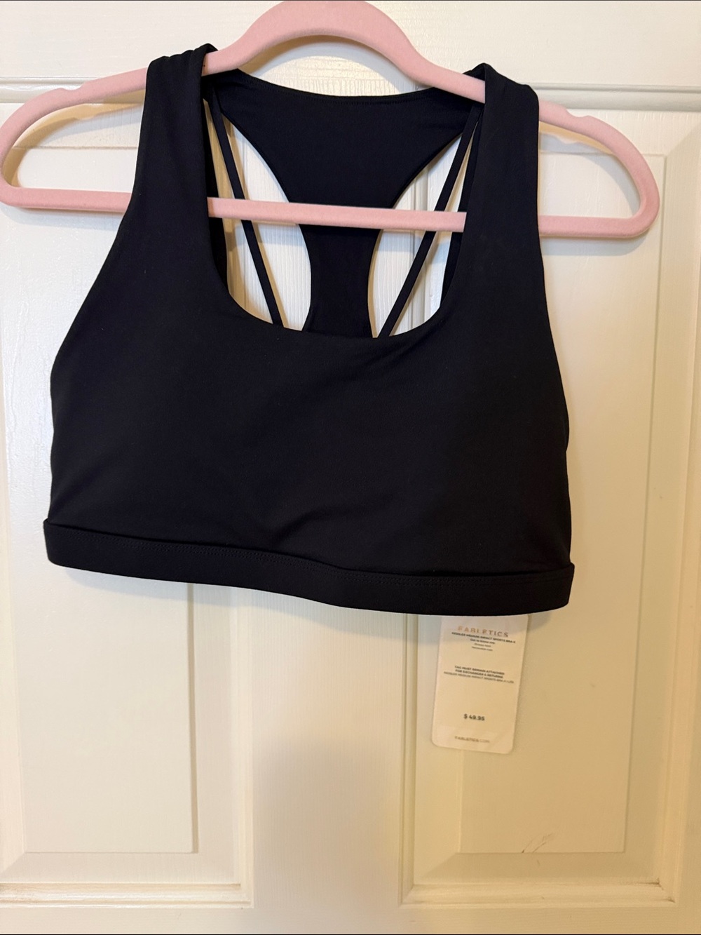Fabletics Black Strappy Racerback Sports Bra